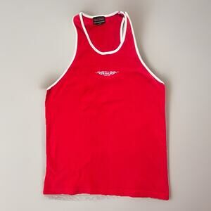 Hot Bodz Tank Top Mens 3X Red Y2K Athletic Streetwear Gym USA Ringer Style